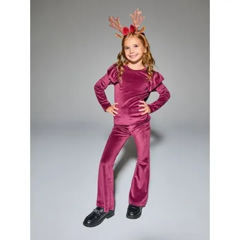 Oblečení a móda Sinsay - Souprava halenky a&nbsp;kalhot - burgundy - 016GL-53X - 016GL-53X-110