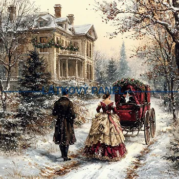 Látkový panel - Zimní retro - ZIM-229 Velikost: 30x30cm, Materiál: Kočárkovina