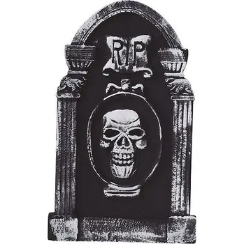 Karnevalový kostým Guirca Náhrobek RIP s lebkou/odpočívej v pokoji - halloween 50 × 30 cm