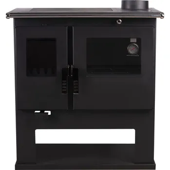 Krbová kamna Sporák na tuhá paliva VERSO CS Inox, červená (Sporák na tuhá paliva VERSO CS Inox, červená)