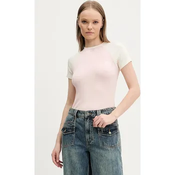 Pánské tričko Tričko Guess Jeans W5GP61.KA0H1 růžová 03A, vel. S