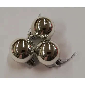 Vánoční dekorace Vánoční koule lesklá 5cm - stříbrná