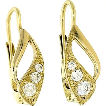 Náušnice Goldstore Zlaté jemné náušnice se zirkony Váha: 1.85 g