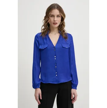 Dámská košile Košile Morgan CIBILE dámská, modrá barva, regular, s klasickým límcem, CIBILE 57X, vel. 38