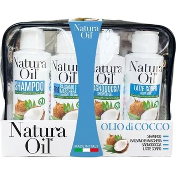 Kosmetická sada Natura Oil dárková tělová sada s certifikovaným kokosovým olejem 4x100ml