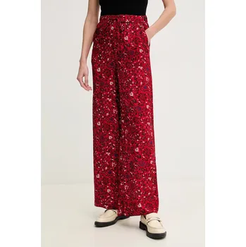 Dámské kalhoty Kalhoty Pepe Jeans CHASTITY dámské, červená barva, široké, high waist, PL211820 33X, vel. M