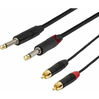 Audio kabel SSQ RCAJM5 - Kabel 2x RCA - 2x Jack Mono 6,3 mm 3 m Černá