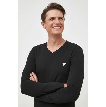 Pánské tričko Tričko s dlouhým rukávem Guess M2YI08.J1314 černá 99X, vel. XL