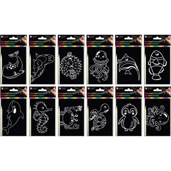 omalovánky Škrabací obrázek Mořský svět 15,5x10,5 cm