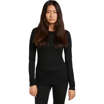 Dámské merino tričko s dlouhým rukávem ICEBREAKER Wmns 200 ZoneKnit LS Crewe, Black velikost: XL