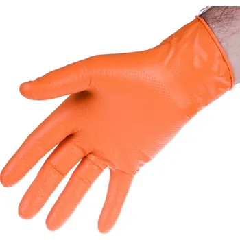 Vyšetřovací rukavice NITRILOVÉ RUKAVICE SILNĚ ORANŽOVÁ L, 50 KS