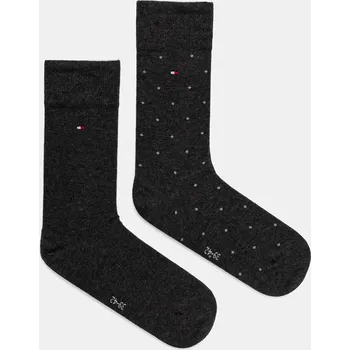 Pánské ponožky Ponožky Tommy Hilfiger 2-pack pánské, šedá barva, 701230780 701230780.NOS 90Y, vel. 43/46