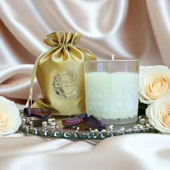 vonný vosk SCHMINKA Luxusní sójová svíčka VÁŠEŇ s dřevěným knotem a esenciálními oleji