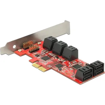 Delock interní SATA III řadič, 10x SATA port, low profile, PCIe