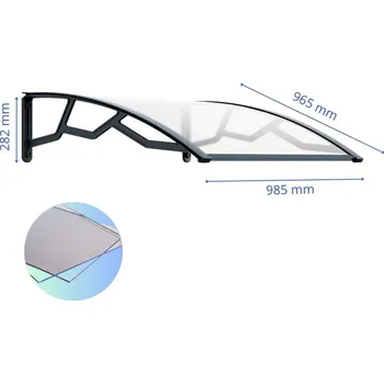 Stříška nad vchodové dveře ARTPLAST Vchodová stříška 100x100cm, čirá ARTPLAST