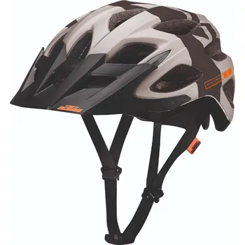 Cyklistická přilba Přilba KTM Factory Character II bílá/šedá/oranžová Velikost přileb: L (58-62cm)