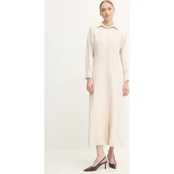 Dámské šaty Šaty Answear.LAB béžová barva, maxi, oversize d977.ios 80X, vel. L