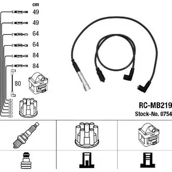 Zapalovací kabel Sada kabelů pro zapalování NGK 0754