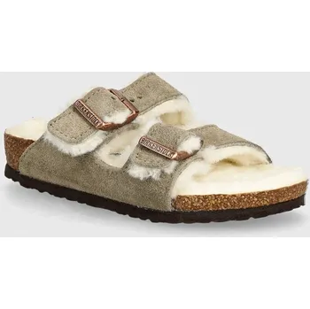 Dámské pantofle Dětské semišové pantofle Birkenstock Arizona Shearling béžová barva, 1028689 08X, EUR 29