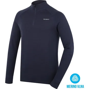 Pánská mikina Husky Pánská merino mikina Aron Zip M L, dk. blue