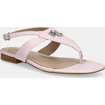 Dámské sandále Kožené sandály Lauren Ralph Lauren Everley dámské, růžová barva, 802959146008 802959146008.650 03X, EUR 39