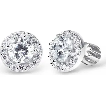 Náušnice Cutie Jewellery Náušnice z bílého zlata se zirkony Z60168B Barva: Bílá