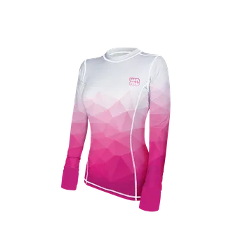 Dámské tričko WAMU Dámské funkční tričko s dlouhým rukávem MOZAIKA růžová/bílá vel. 38