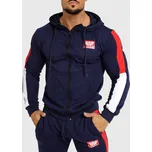 Mikina s kapucí a zipem Iron Aesthetics Tricolora, navy : Barva - Tmavě modrá, Velikost - L