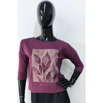 Dámská halenka OFF PINK halenka Kalatea - čokoláda, 38 (Dámská halenka s 3/4 rukávem)