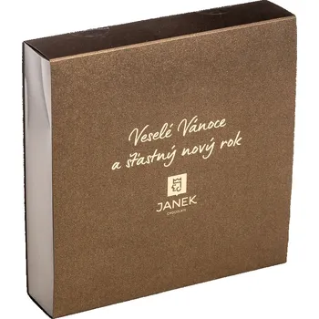 Čokoláda JANKOVA luxusní dárková krabička s pralinkami s věnováním Veselé Vánoce a šťastný nový rok 210 g
