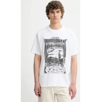 Bavlněné tričko Levi's pánské, fialová barva, s potiskem, 87373 00X, vel. XL