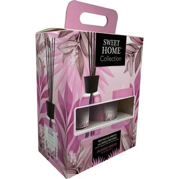 Aroma difuzér Sweet Home dárková sada aroma difuzéru 100ml a vonné svíčky 110g – Orchidej & Vanilka