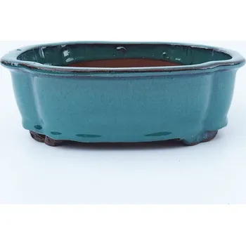 Květináč Miska 20 x 16 x 6,5 cm barva zelenomodrá