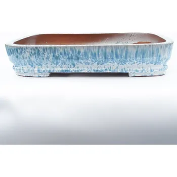 Květináč Miska 53 x 35 x 11 cm barva modrobílá