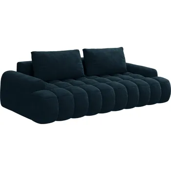 Pohovka Cosmopolitan Design Tmavě modrá sametová rozkládací pohovka Linz 250 cm