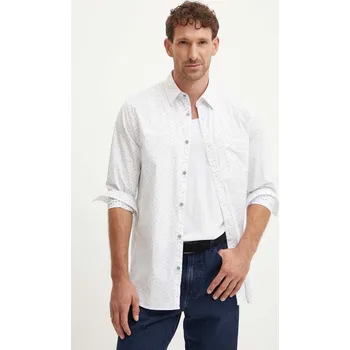 Pánská košile Košile Guess COLLIN pánská, bílá barva, regular, s klasickým límcem, M4YH08 WGBO1 M4YH08.WGBO1 00X, vel. M