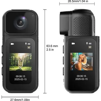 Sportovní kamera OEM Mini sportovní kamera 2.7K s otočným objektivem a magnetickým uchycením Černá