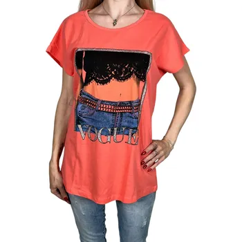 Dámské tričko Namso Dámské tričko s krátkým rukávem VOGUE Barva: Růžová, Velikost: 2XL