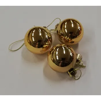 Vánoční ozdoba Vánoční koule lesklá 4cm - zlatá