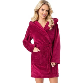 Dámské oblečení Hřejivý zimní župan Pamela vínová XL/XXL