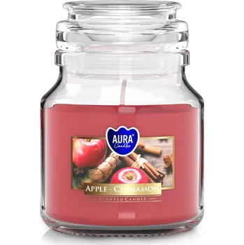 Svíčka Aura candles Vonná svíčka s uzávěrem 'Apple - cinnamon' 120 g