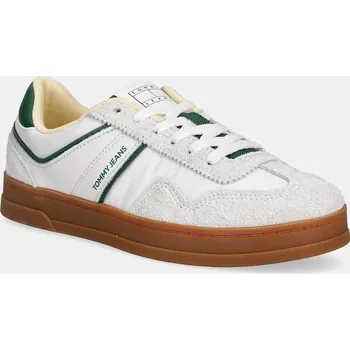 Pánské tenisky Sneakers boty Tommy Jeans THE GREENWICH MIX MEDIA bílá barva, EN0EN02730 00A, EUR 36