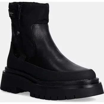 Dámské kozačky Nízké kozačky Pepe Jeans PLS50528 dámské, černá barva, na plochém podpatku, QUEEN CHELSEA 99X, EUR 39