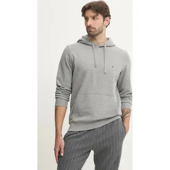 Pánská mikina Bavlněná mikina Tommy Hilfiger pánská, šedá barva, s kapucí, melanžová, MW0MW37235 90X, vel. L