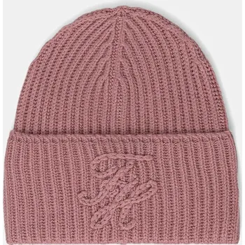 Čepice Vlněná čepice Tommy Hilfiger růžová barva, AW0AW17777 30X, vel. ONE SIZE