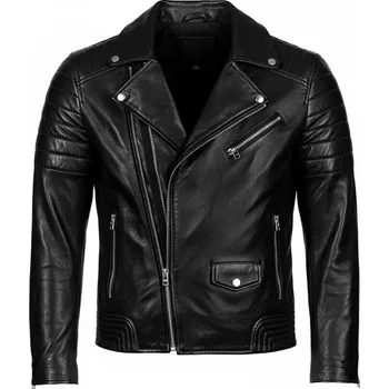 Pánský křivák Pánská Kožená Bunda Křivák Lines Lomani Brixton Černá Velikost: L