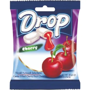 Bonbon DROP Sour Cherry měkké žvýkací bonbony s višňovou náplní 90g