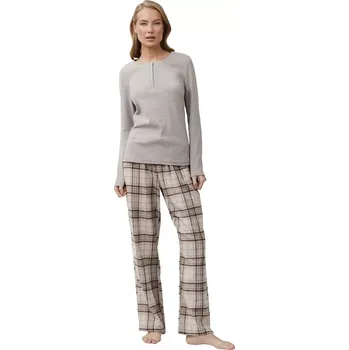 Dámské pyžamo Dámské pyžamo Aruelle Martina mocca velikost S