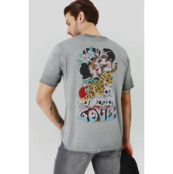 Pánské tričko Bavlněné tričko Medicine šedá barva, s potiskem RS25.TSM281 90X, vel. L