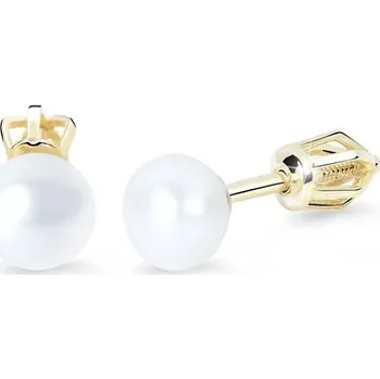 Náušnice Cutie Jewellery Zlaté náušnice s říční perlou Z8002Z